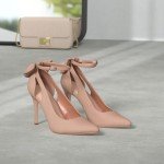 Fashare Women's Bowtie Pointed Toe High Heels