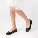 Dream Pairs Women's Comfortable Black Ballet Flats