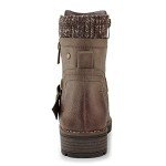 Trendy Khaki Ankle Combat Boots for Women