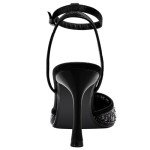 Cienna Black Stiletto Heels with Rhinestones