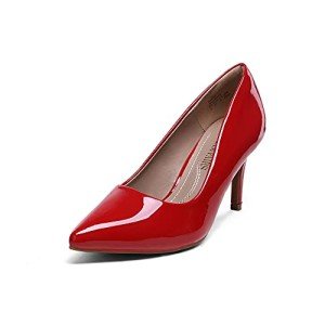DREAM PAIRS Women's Red High Stiletto Dress Pumps