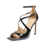Black Strappy High Heel Sandals for Women