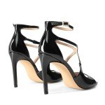 Black Strappy High Heel Sandals for Women