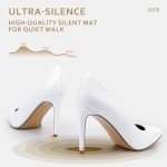IDIFU Women's Classic White Pointed Toe Heels