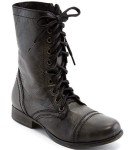 Steve Madden Women's Troopa Black Leather Boots