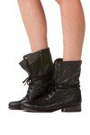 Steve Madden Women's Troopa Black Leather Boots