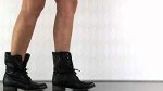 Steve Madden Women's Troopa Black Leather Boots