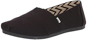TOMS Women's Black Recycled Cotton Flats, Size 38.5