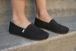 TOMS Women's Black Recycled Cotton Flats, Size 38.5