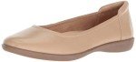 Beige Slip-On Round Toe Ballet Flats for Women
