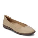 Beige Slip-On Round Toe Ballet Flats for Women