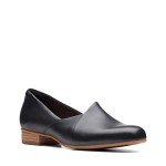 Clarks Femme Juliet Leather Moccasins in Black