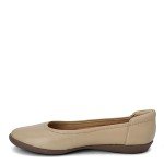 Beige Slip-On Round Toe Ballet Flats for Women