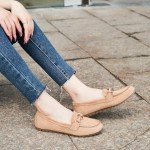Beige Round Toe Ballerina Flats for Women