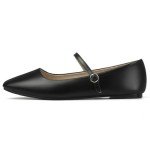 Chic Black Mary Jane Flats with Adjustable Strap