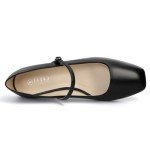 Chic Black Mary Jane Flats with Adjustable Strap