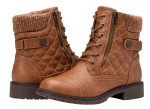 Vepose Women’s Lace-up Combat Ankle Boots - Brown