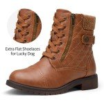 Vepose Women’s Lace-up Combat Ankle Boots - Brown