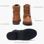 Vepose Women’s Lace-up Combat Ankle Boots - Brown