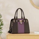 Purple & Black Handbag Set with Matching Wallet