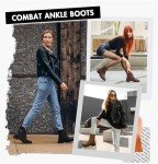 Vepose Women’s Lace-up Combat Ankle Boots - Brown
