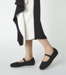 Black Adjustable Strap Ballet Flats for Women