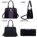 Purple & Black Handbag Set with Matching Wallet