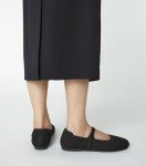 Black Adjustable Strap Ballet Flats for Women