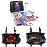 Purple & Black Handbag Set with Matching Wallet