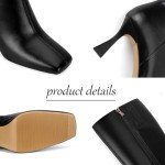 Black Leather Knee High Stiletto Boots for Women