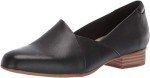 Black Leather Juliet Palm Loafers for Women