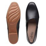 Black Leather Juliet Palm Loafers for Women