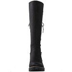 Globalwin Women's Black Lace-Up Knee High Boots