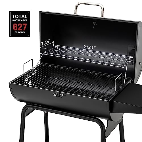 30" Barrel Charcoal Grill with Side Table - Royal Gourmet