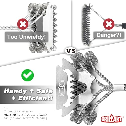 GRILLART Bristle-Free BBQ Grill Cleaner Brush