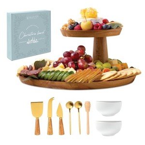 Acacia Charcuterie Board Set with Knife and Bowls