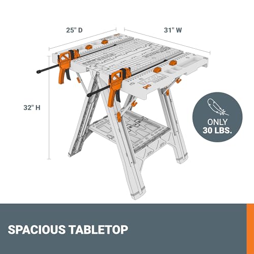 Worx Pegasus 2-in-1 Folding Work Table & Sawhorse