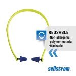 Sellstrom Hi-Vis Reusable Banded Earplugs - 25dB