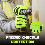 Hi-Vis Reflective Safety Work Gloves, Touchscreen