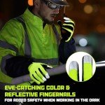 Hi-Vis Reflective Safety Work Gloves, Touchscreen