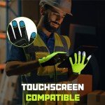 Hi-Vis Reflective Safety Work Gloves, Touchscreen