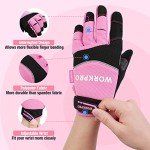 WORKPRO Pink Touch Screen Safety Work Gloves