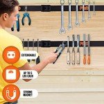 12" Magnetic Tool Holder Strip for Garage Organization