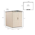 Large Vertical Resin Outdoor Storage Shed, Beige/Brown
