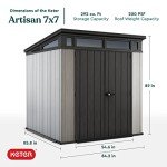 Keter Artisan 7x7 Outdoor Storage Shed – Gray