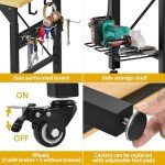 60" Adjustable Workbench with Pegboard and Wheels
