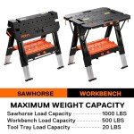 Pony 2-in-1 Folding Work Table and Sawhorse