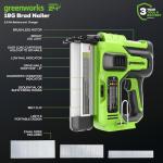Greenworks 24V Cordless Brushless Brad Nailer