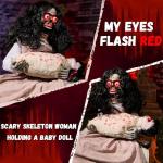 Creepy Animated Skeleton & Doll Halloween Decoration