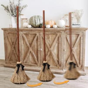43.5" Animated Floating Witch's Broom Decoration